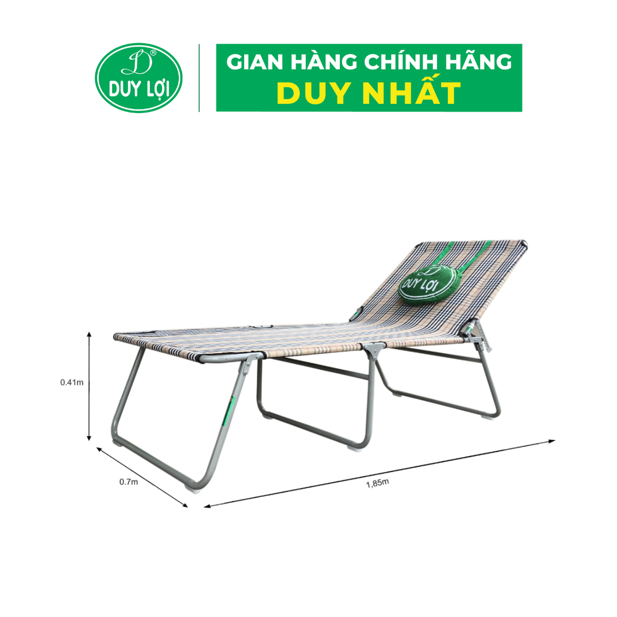 COMBO GHẾ - GIƯỜNG XẾP DUY LỢI CHÂN CAO &amp; VÕNG XẾP THÉP DUY LỢI - CỠ LỚN