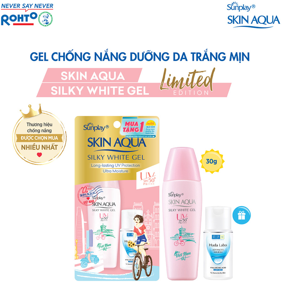 Gel chống nắng dưỡng da trắng mịn Sunplay Skin Aqua Silky White Gel Limited Edition SPF 50+ PA++++ (30g)