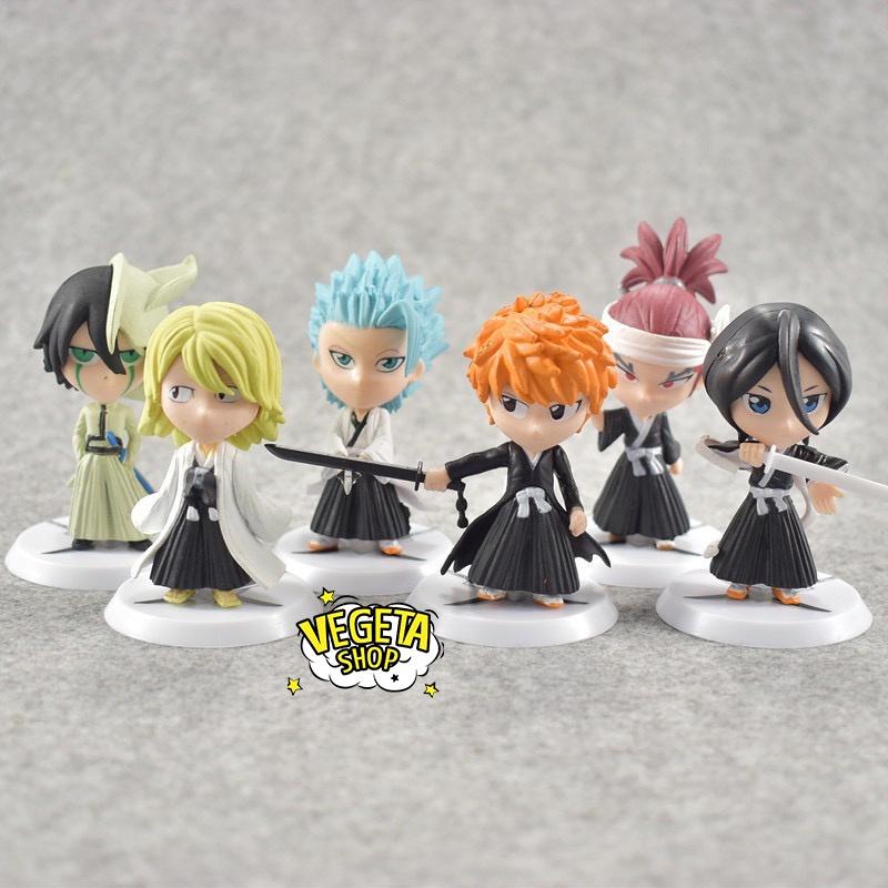 Mô hình Bleach - Set 6 Bleach Kurosaki Ichigo Kuchiki Rukia Inoue Orihime Sado Yasutora Ishida Uryu Bount Kariya Jin 7cm