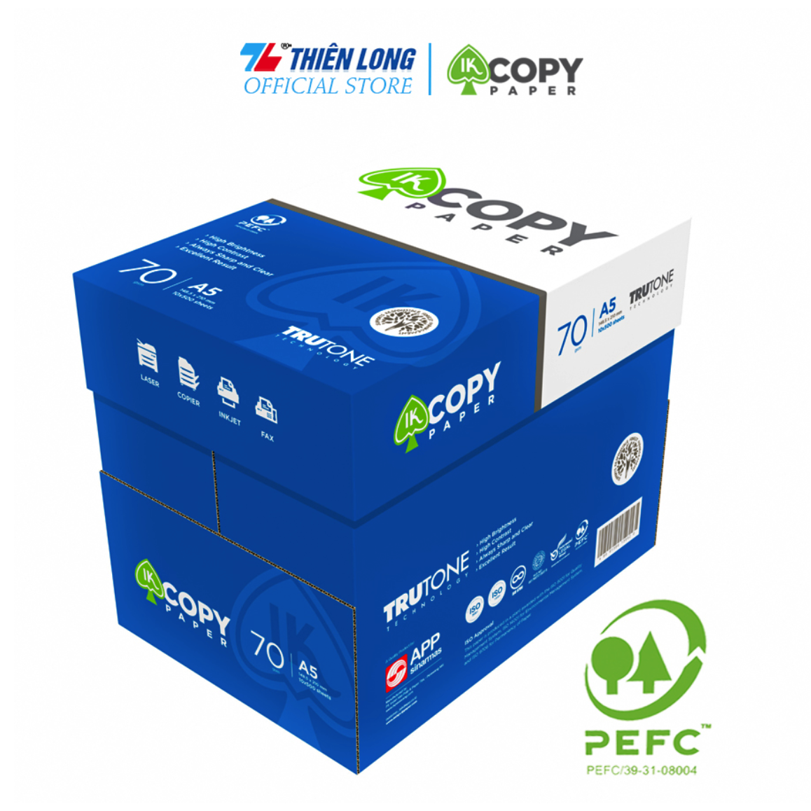Combo 10 Ream giấy A5 70 gsm IK Copy - Hàng nhập khẩu Indonesia hàng nguyên thùng tiện lợi hơn