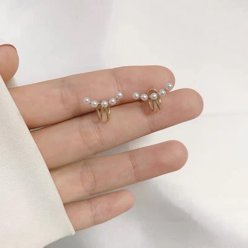 Khuyên kẹp tai 5 hạt ngọc-Khuyên tai 5 hạt ngọc Phiên bản Hàn Quốc/Phong cách Hàn Quốc