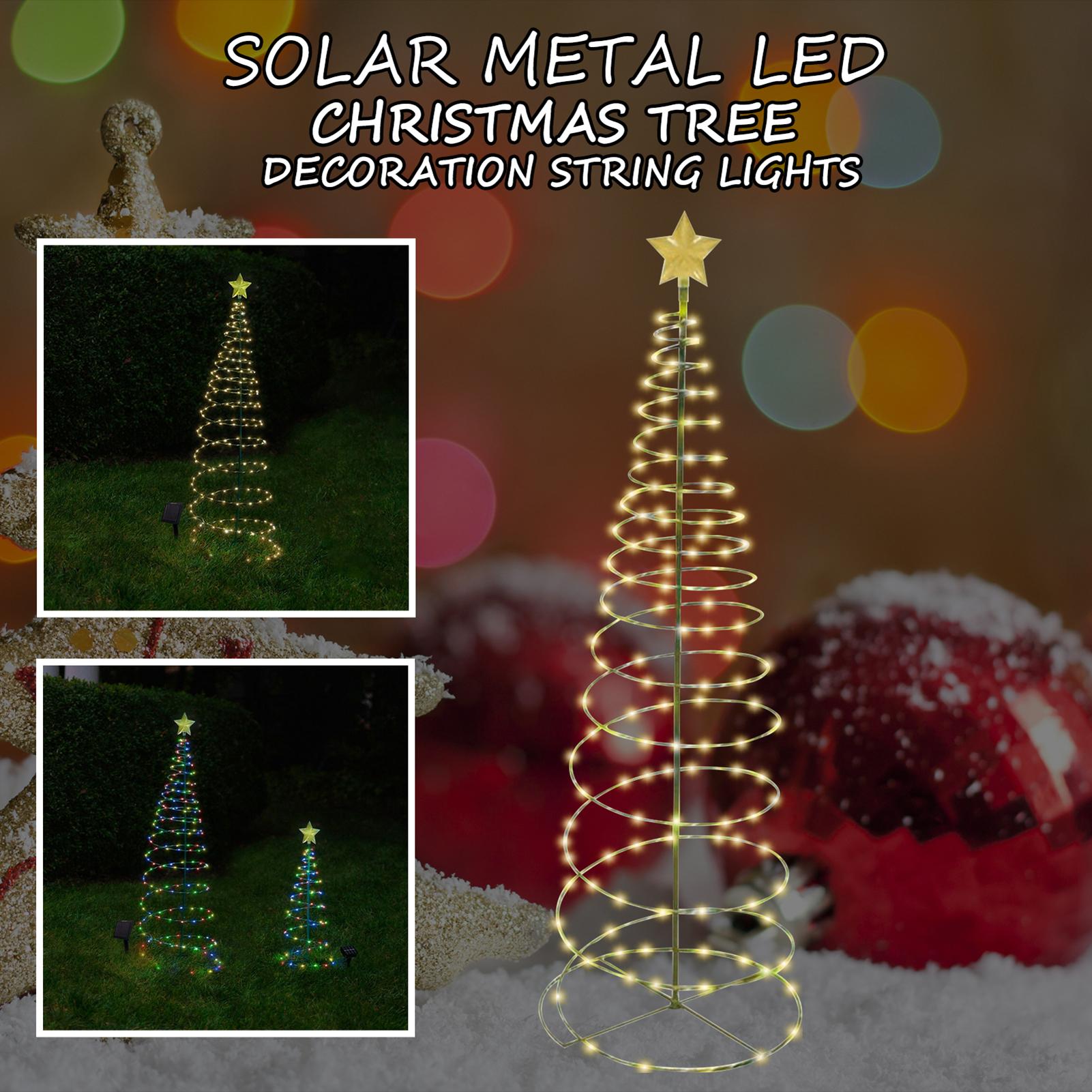 Dãy đèn LED năng lượng mặt trời phát sáng trang trí cây thông Giáng sinh nhiều màu