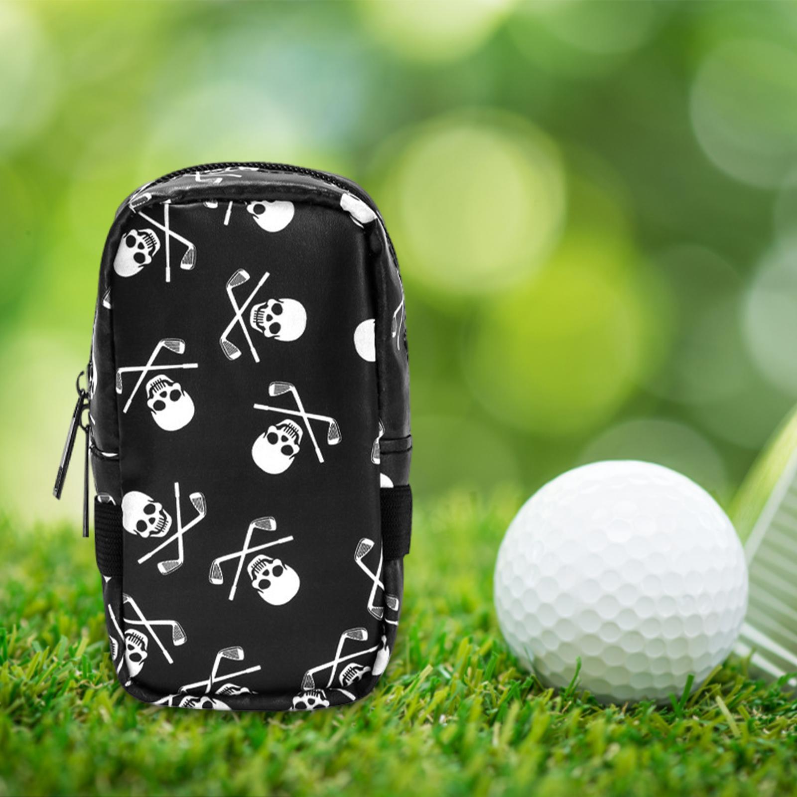 Mini PU Golf Ball Storage Bag Holder Case with Tee Position Zipper Training