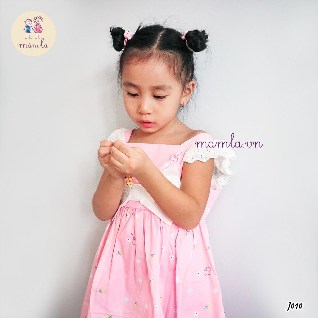 Đầm hồng nơ trước họa tiết hoa nhỏ | 2Y-6Y