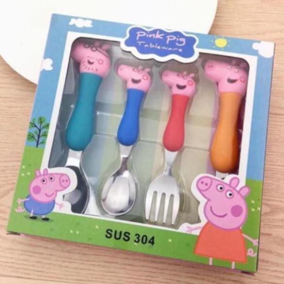 Bộ thìa dĩa heo peppa pig cho bé yêu