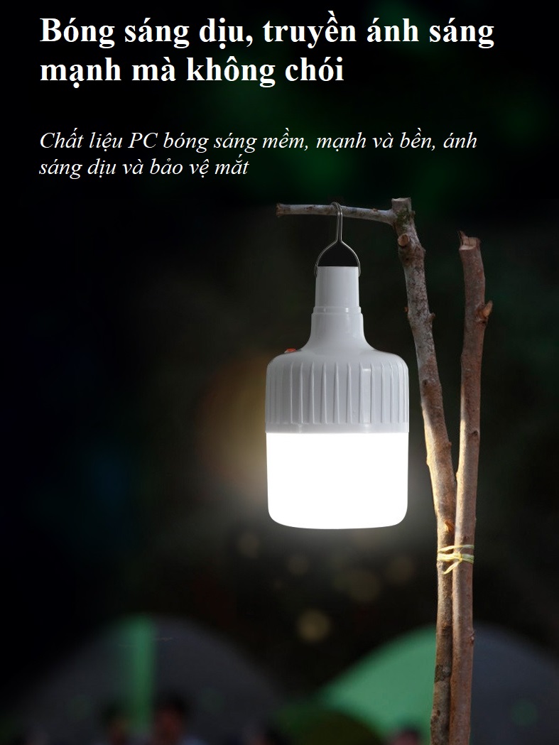 Đèn LED cắm trại ngoài trời siêu sáng, sạc bằng năng lượng mặt trời có điều khiển nhiều chế độ (Có ảnh + Video)