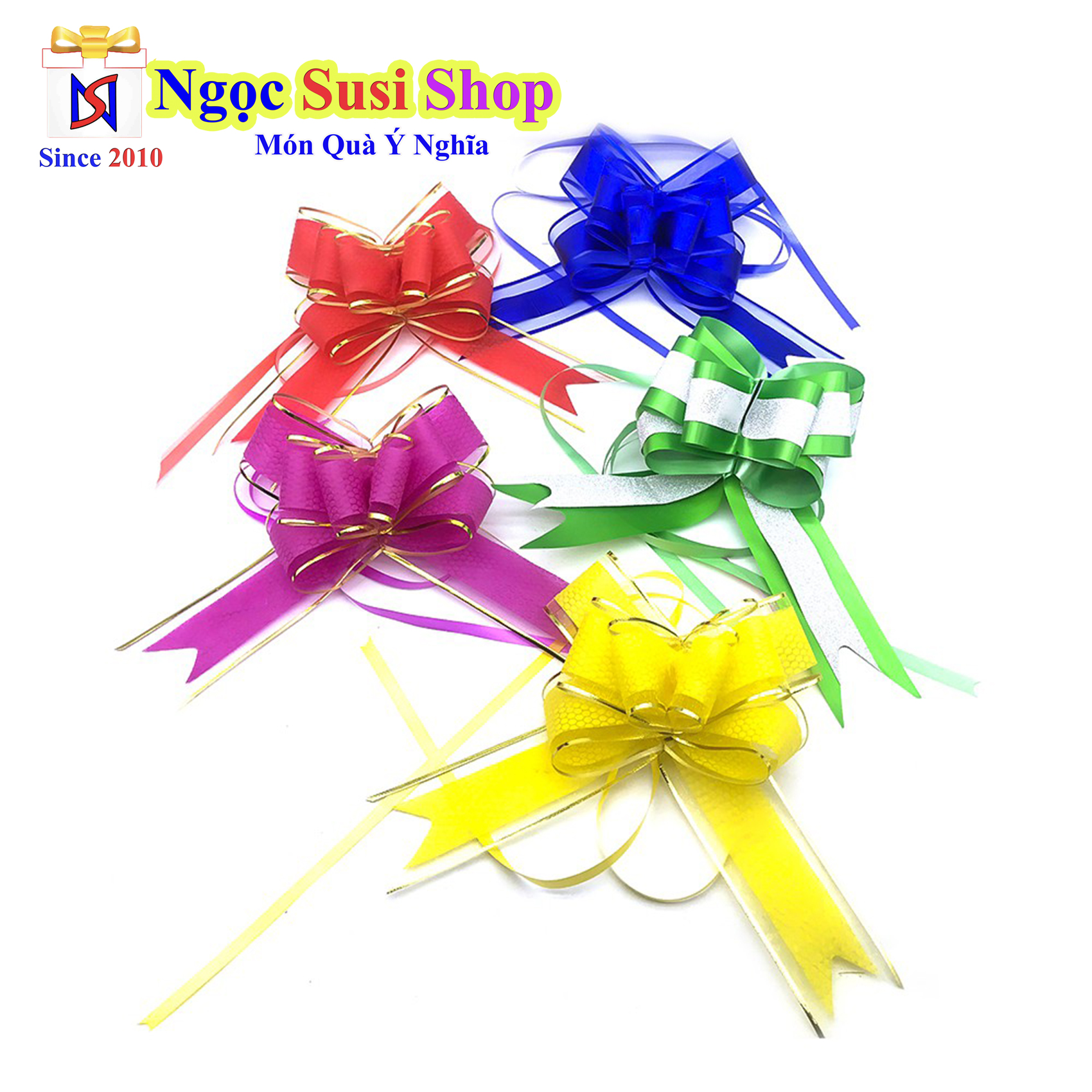 COMBO 30 NƠ RÚT GÓI QUÀ TRANG TRÍ HỘP QUÀ GIỎ QUÀ