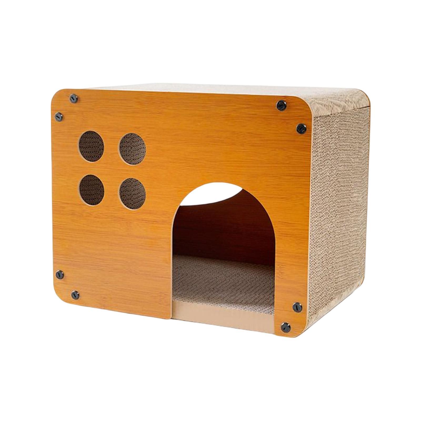 Pets Nest Corrugated Cardboard Breathable Wooden Cat Dog House for Hamster