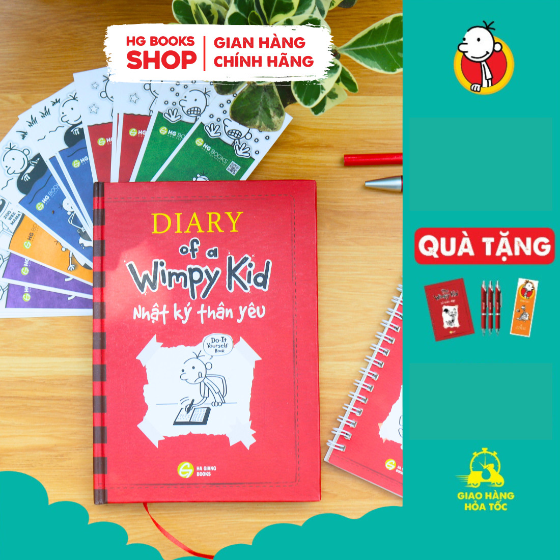 Combo sổ lò xo và bút bi Nhật ký chú bé nhút nhát