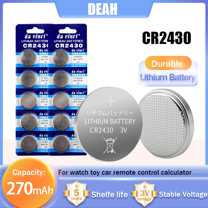 5-20 Chiếc Đồng Xu Tế Bào CR2430 CR 2430 Pin Lithium 3V Cho Đồng Hồ Xe Ô Tô Điều Khiển Từ Xa Cân Đồng Hồ Bo Mạch Chủ DL2430 BL2430 Nút Màu Sắc: 20 Chiếc