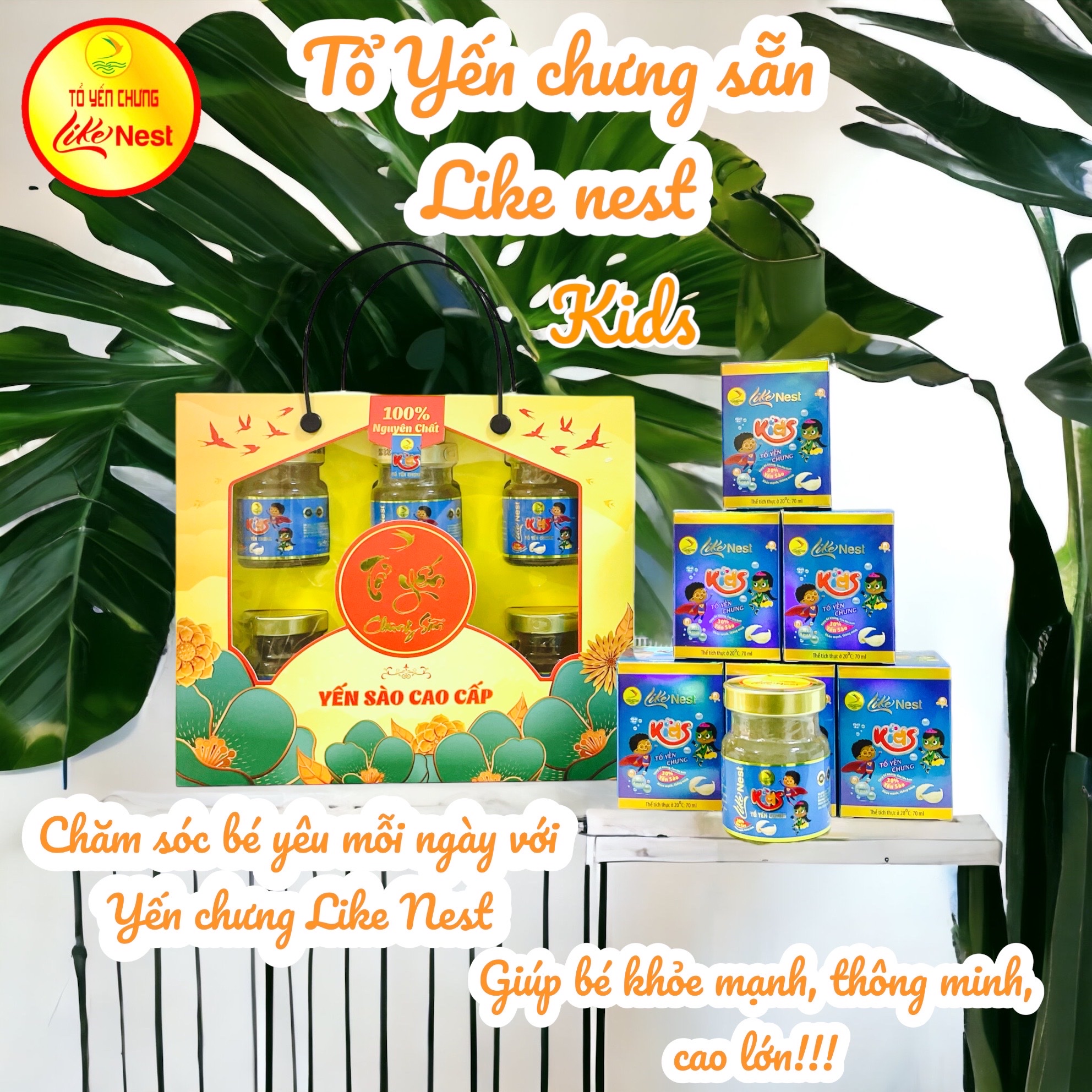 [Set Quà Tặng 10 Hủ] Yến Dành Cho Bé Kids HƯƠNG DÂU Like Nest