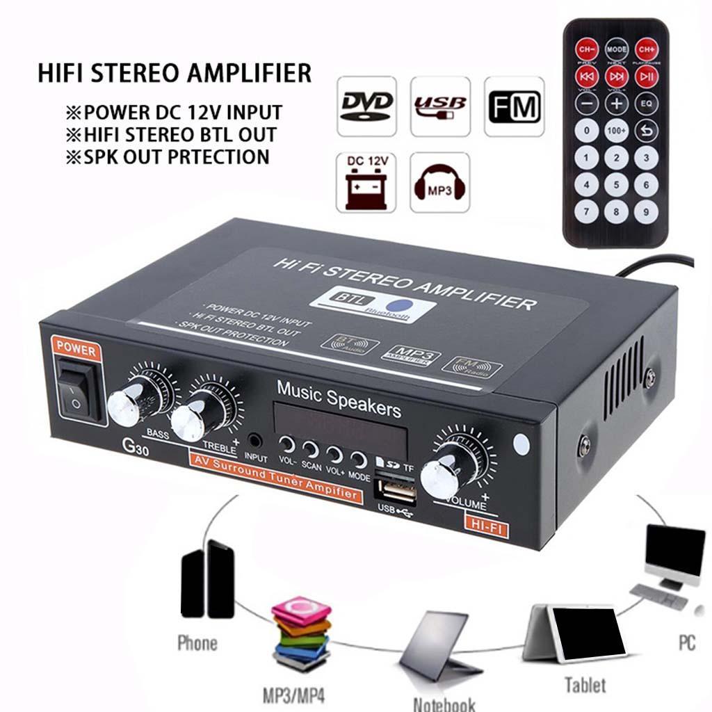 Professional Mini 400W + 400W Audio Power Amplifier Receiver for Car CD DVD