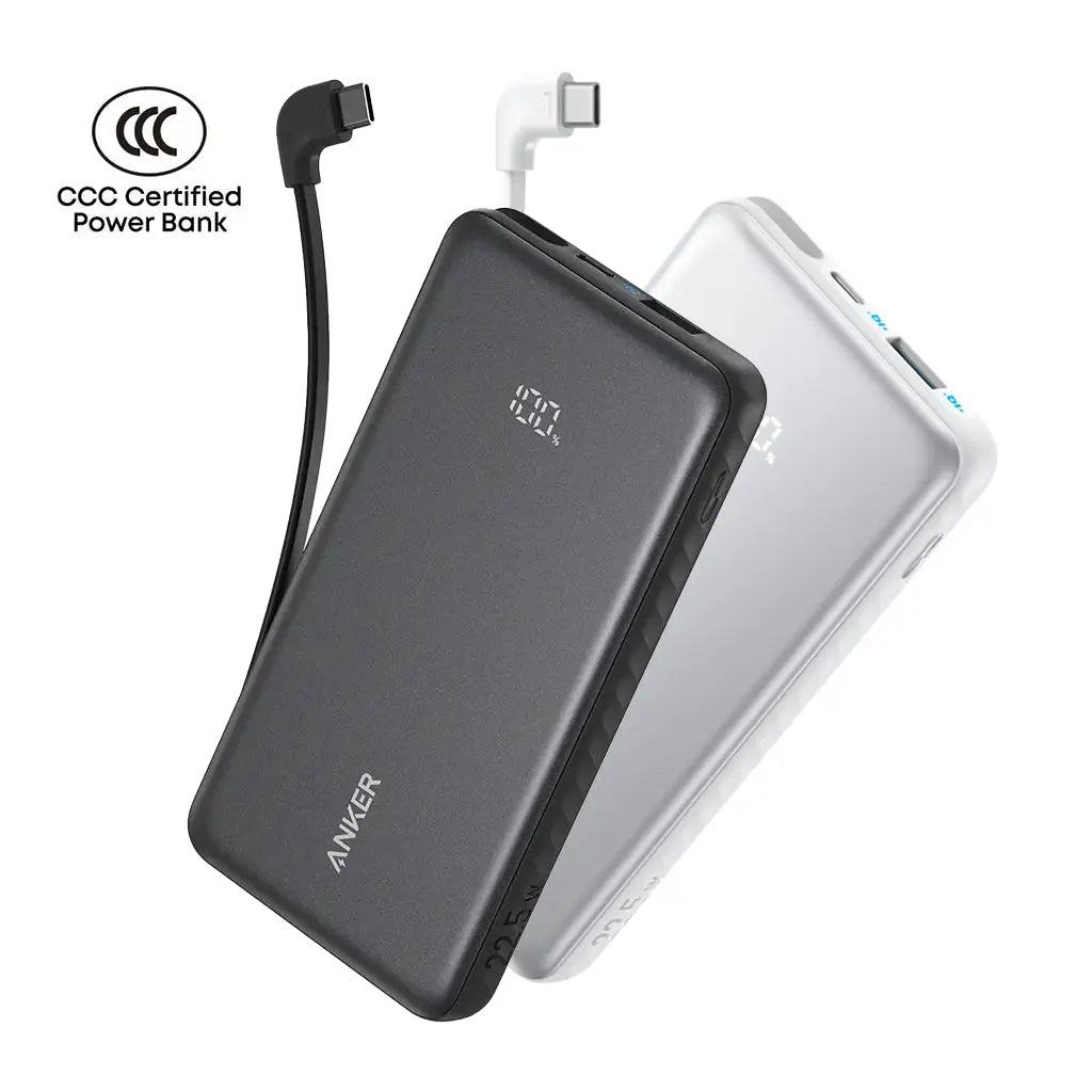 Sạc dự phòng Anker Zolo 1C1A 22.5W 10000mah (Built-In USB-C Cable) Đen (Black) A110D - Hàng Chính Hãng