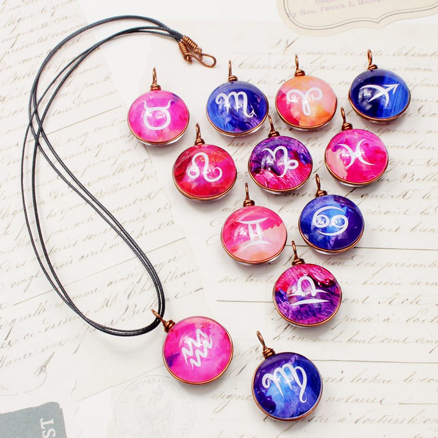 Dây chuyền 12 cung hoàng đạo Zodiac màu sắc tươi sáng 06647-DC006