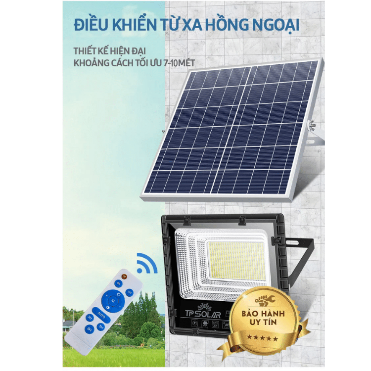 Đèn Pha Năng Lượng Mặt Trời TP Solar 60W TP-K60 Chống Nước IP67, Tiết Kiệm Điện Năng