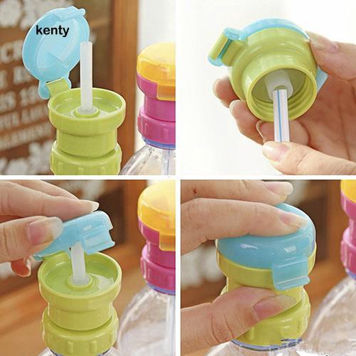 Dụng cụ uống nước cho bé đi du lịch, gắn vừa các loại chai nhưa, có Nắp đậy bình nước, ống hút tiện dụng