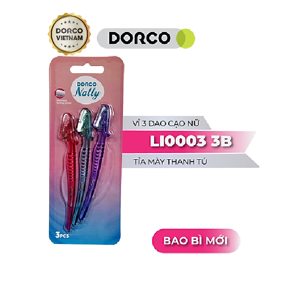 DORCO NATTY - Dao Cạo Chân Mày Nữ - Vỉ 03 Dao Cạo Chân Mày