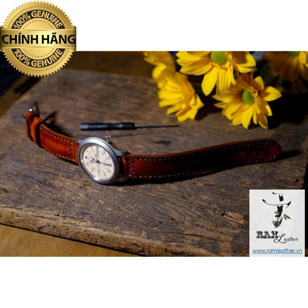 DÂY ĐỒNG HỒ DA BÒ THẬT – RAM PILOT NÂU SÁNG - HÀNG CHÍNH HÃNG RAMLEATHER .
