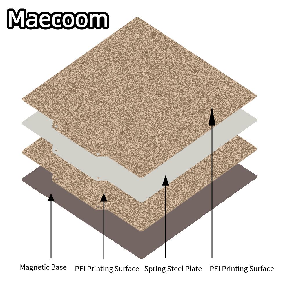Nâng Cấp Loại Bỏ Tấm Xây Dựng Từ Tính PEI 310/235/220Mm Tấm Thép Lò Xo PEI Flex Dán Trước Giường Nóng Miếng Dán Cho CR10 Ender3V2
