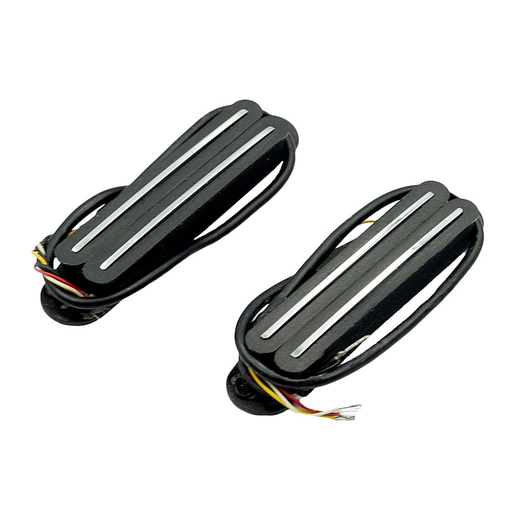 2X Dual Đường Sắt Điện ST Guitar Pickup Đường Đôi Humbucker Đen