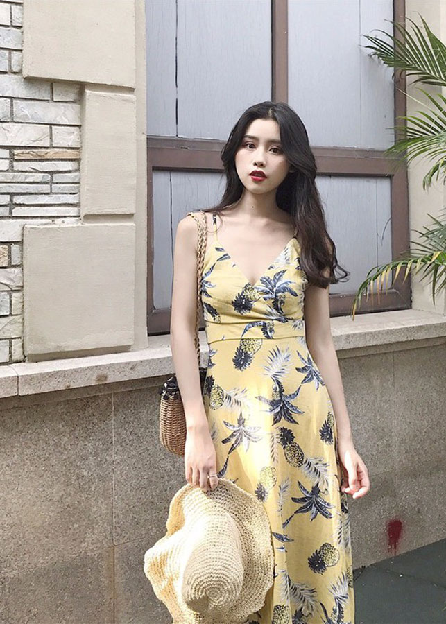 Đầm maxi họa tiết dây xinh xắn DM939