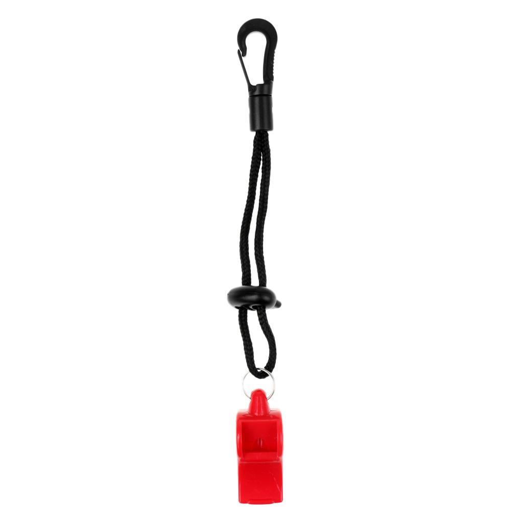 2-5pack Emergency Whistle with Clip On Lanyard for Outdoor Kayak Boat Safety Red