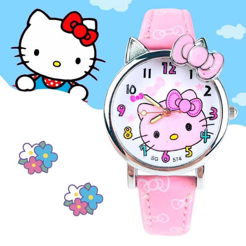 Đồng Hồ Trẻ Em KITTY2 DH08 Hình Hello Kitty cho bé gái (Hình Chụp Thật)
