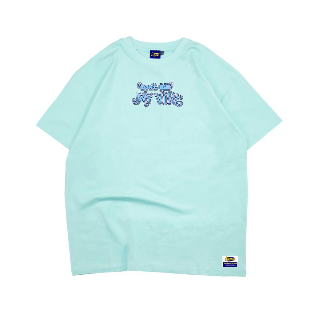 Áo thun nữ cotton màu xanh in hình form rộng | DKMV Blue Surfing Tee