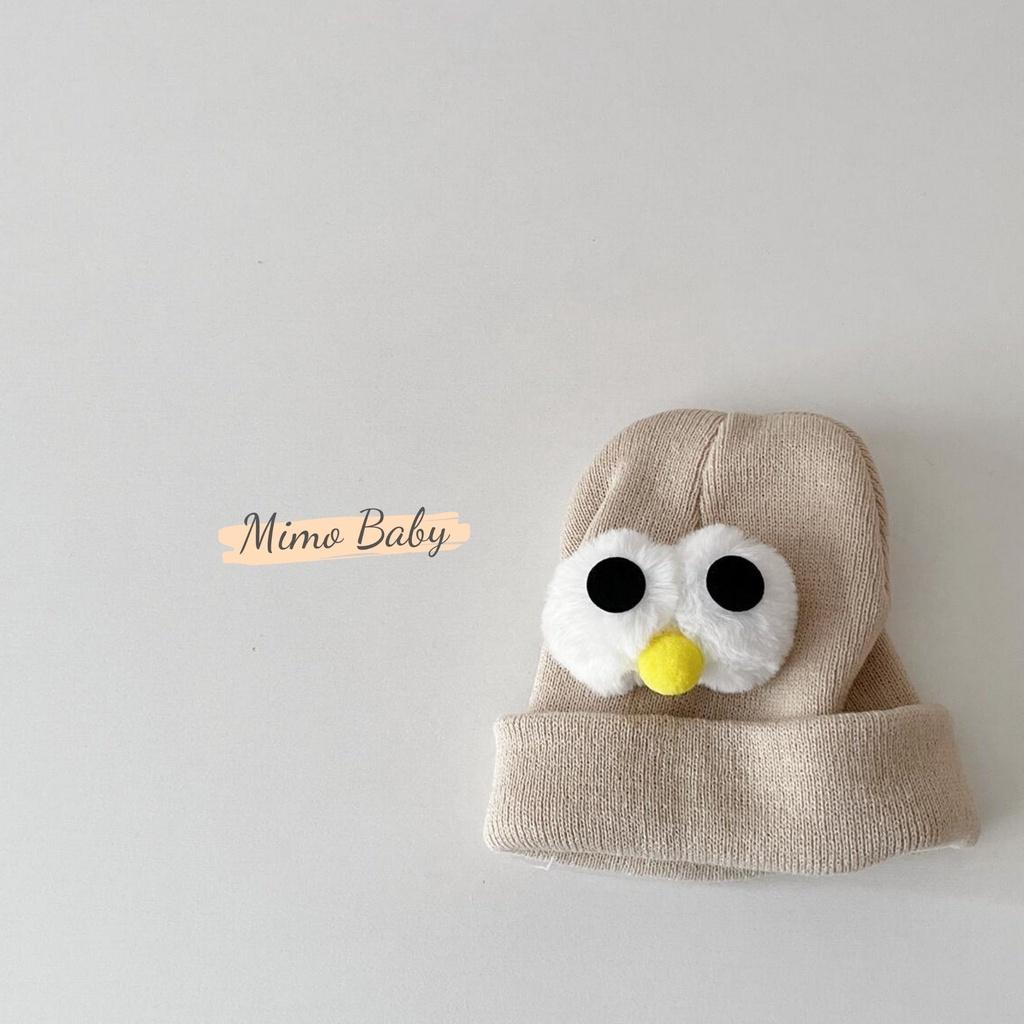 Mũ nón len mắt chim hoạt hình đáng yêu cho bé 1-12y Mimo baby ML34