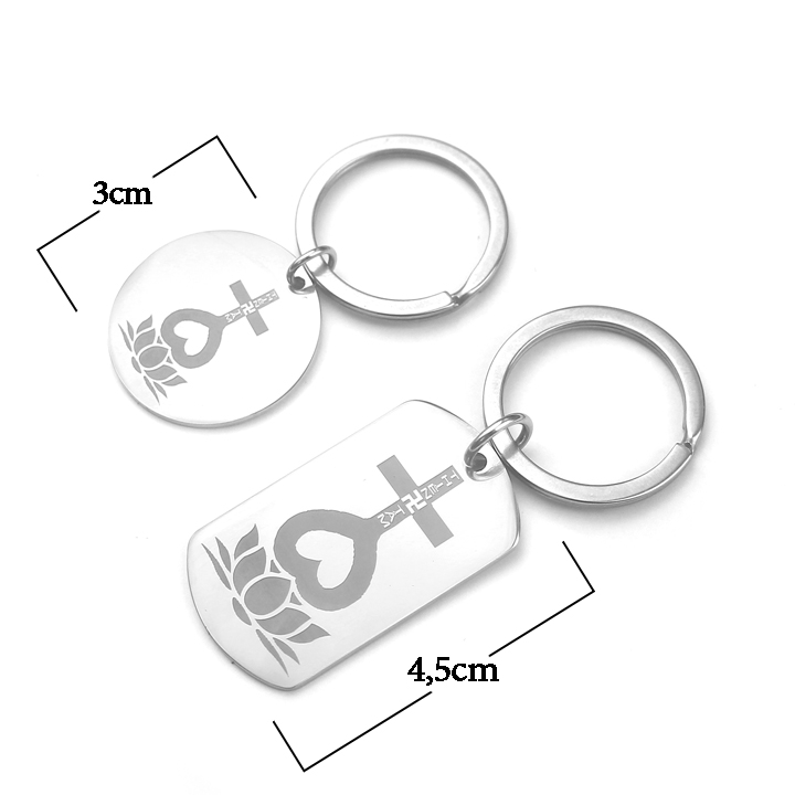 Móc khóa khắc Thiên Tâm bình an may mắn MMD022 Không đen không rỉ sét