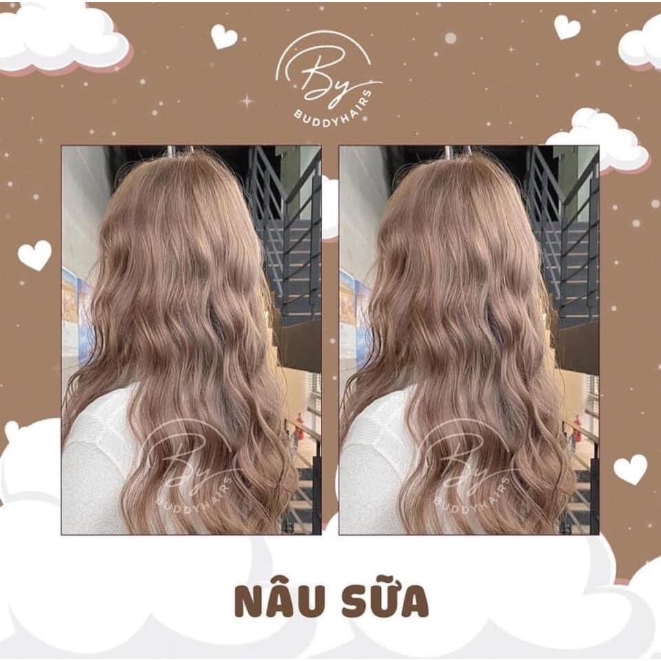 Thuốc Nhuộm Tóc Nâu Sữa Kèm Oxi Và Gang Tay