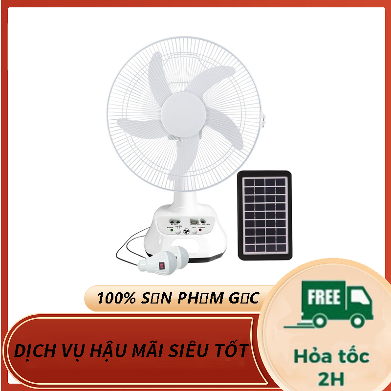 Quạt tích điện sạc năng lượng mặt trời sạc điện quạt để bàn để sàn tích hợp cổng sạc điện thoại mất điện không lo nóng,đi giã ngoại ,nương dẫy