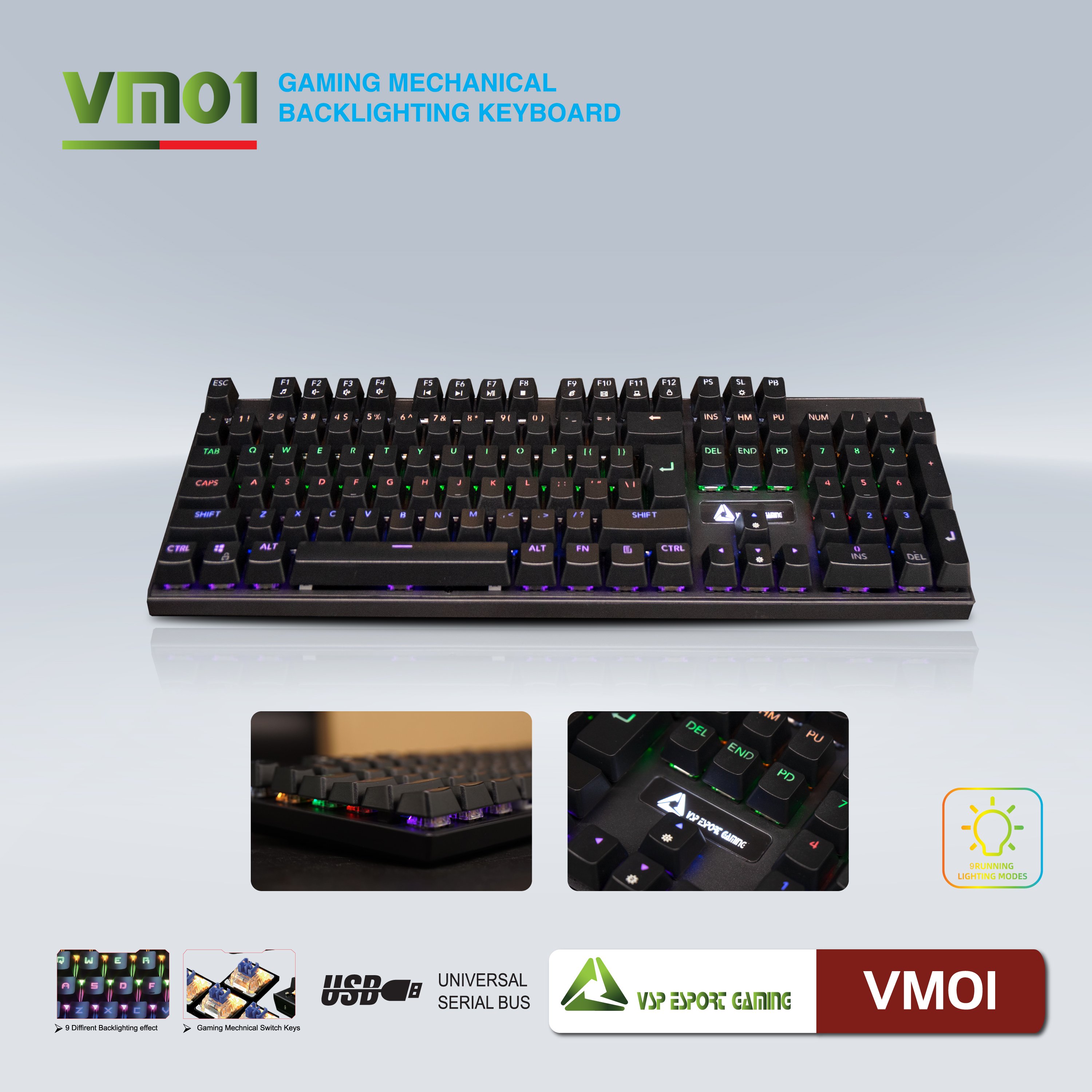 Bàn phím VSP eSport Gaming VM01 - JL - HÀNG CHÍNH HÃNG