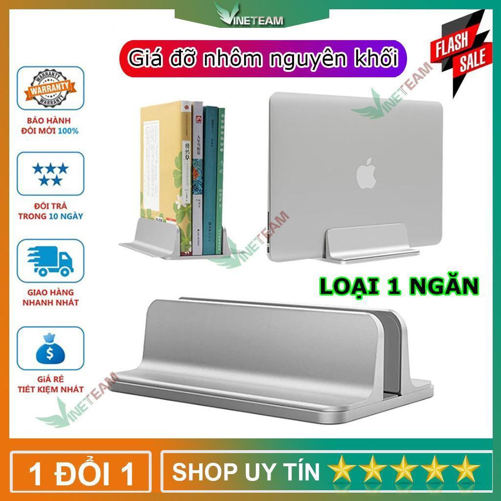 Giá đỡ đế kẹp Laptop Macbook máy tính bảng Ipad Surface dạng đứng bằng nhôm nguyên khối