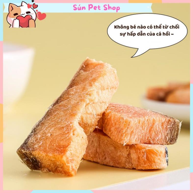 Cá hồi sấy nguyên miếng cao cấp cho thú cưng, cá hồi sấy khô cho chó mèo giàu dinh dưỡng