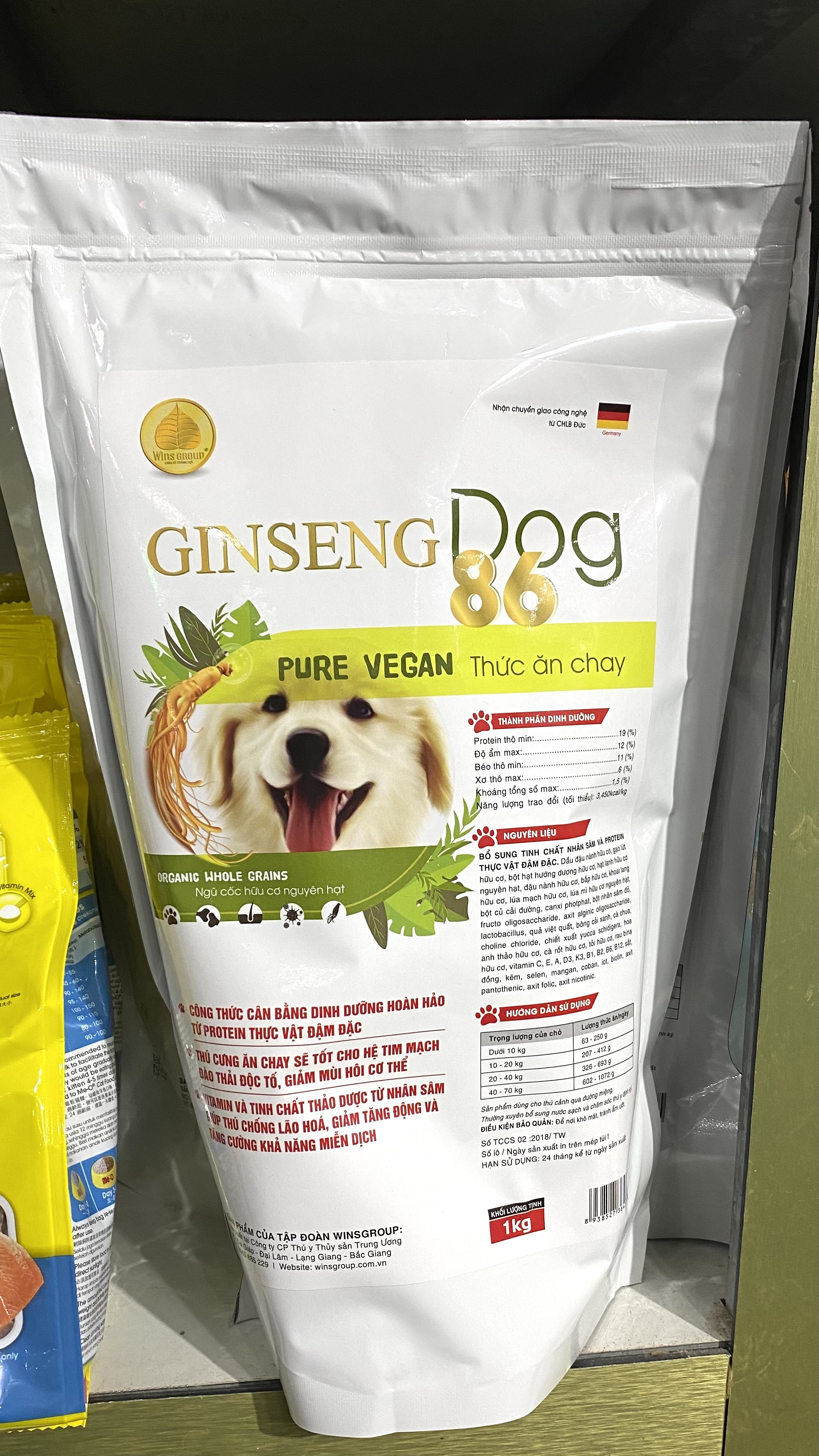 Thức Ăn Hạt Chay Cho Chó Ginseng Dog 86 Pure Vegan