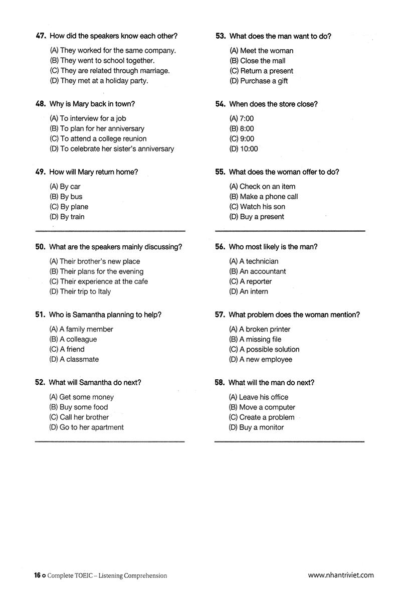 Complete TOEIC Listening Comprehension