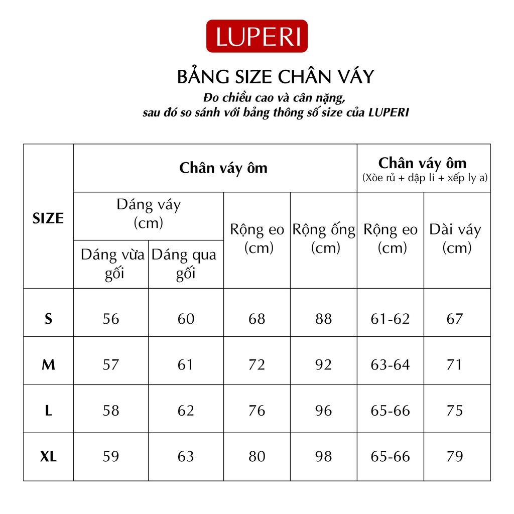 Chân Váy Nữ LUPERI LFCV5107 Mini Chữ A Đính Cúc Trước Thiết Kế hai lớp lưng cao vải tuyết mưa