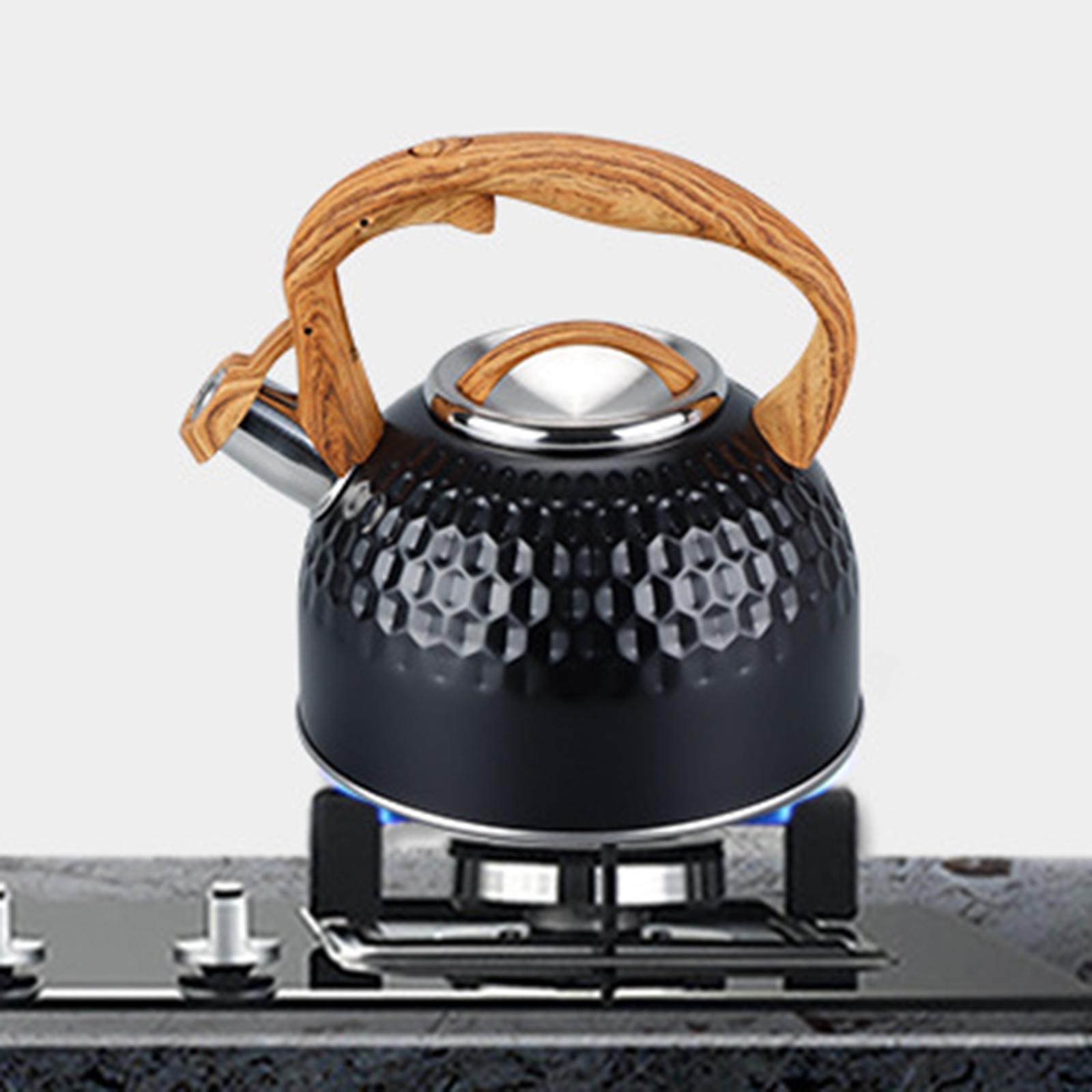 2500ml Black Stainless Steel Tea Pot Whistling Kettle for Electric Cooktop