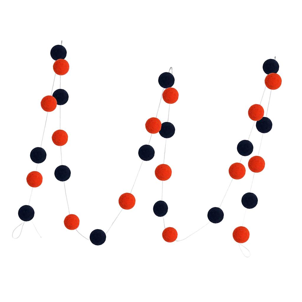 2 Meters 30pcs Wool Felt Pom Pom Balls Garland Hanging Decorations