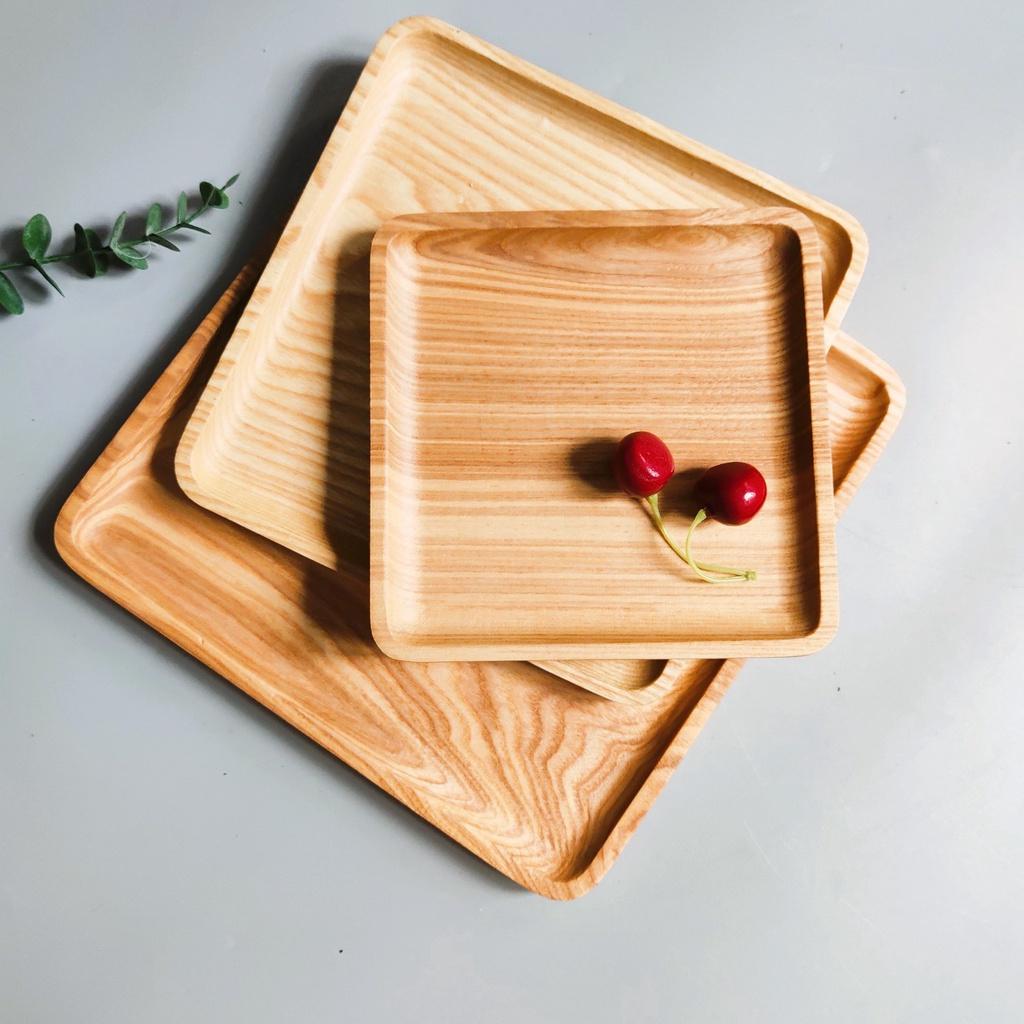 Khay Gỗ Tần Bì Vuông 22x22cm, Khay Đựng Trái Cây, Chụp Ảnh Trang Trí