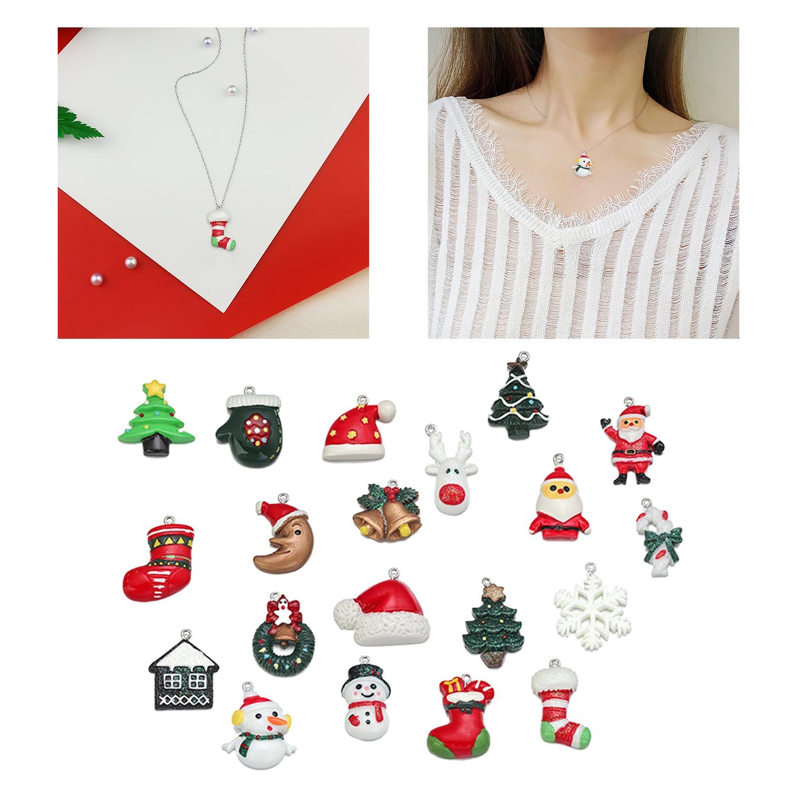 Set of 20 Alloy Charms Mini Christmas Pendants for Girls Women DIY Necklace Earring Jewelry Making Accessories