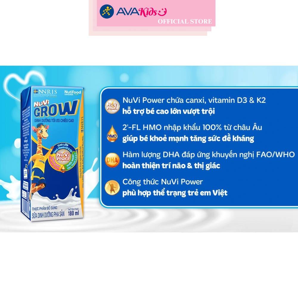 Lốc 4 hộp sữa pha sẵn Nutifood NuVi Grow 180 ml (từ 1 tuổi)