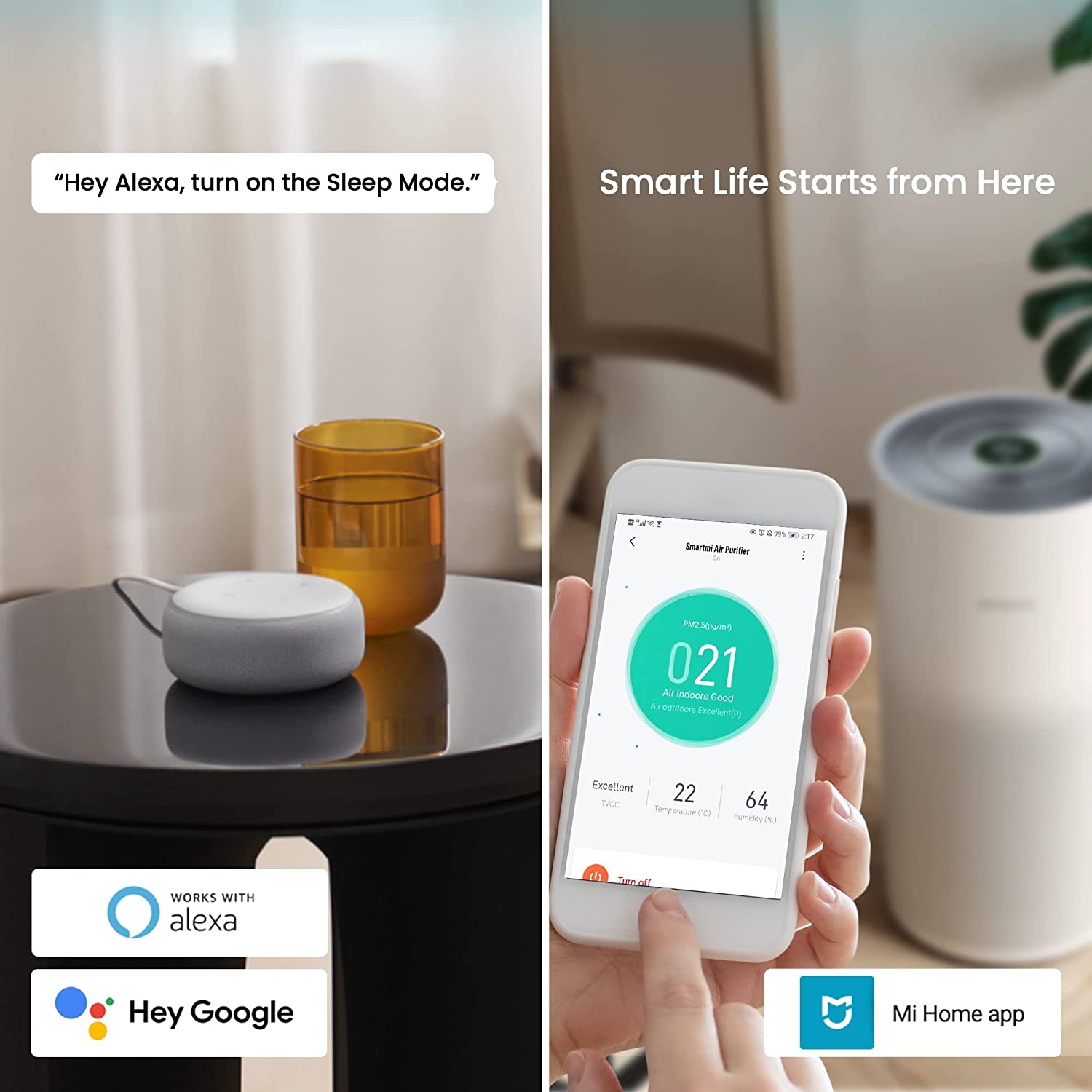 Máy Lọc Không Khí XIAOMI Smartmi Air Purifier, Tiêu Chuẩn Mỹ Khử Khuẩn, Làm Sạch Không Khí, Khử Mùi Hôi, Dị Ứng, Kết Nối App, Phù Hợp Diện Tích 40m2, Công Suất 40W - Hàng Chính Hãng