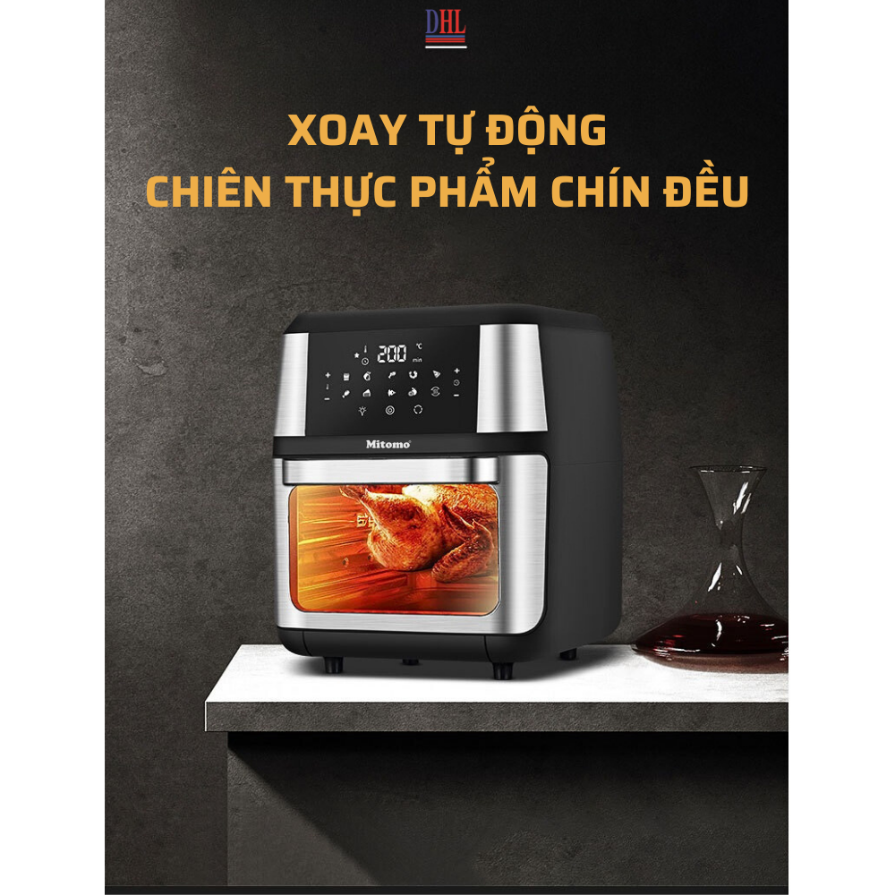 Nồi chiên không dầu Mitomo MTD-12LA, dung tích 12L công suất 1700W - Hàng chính hãng