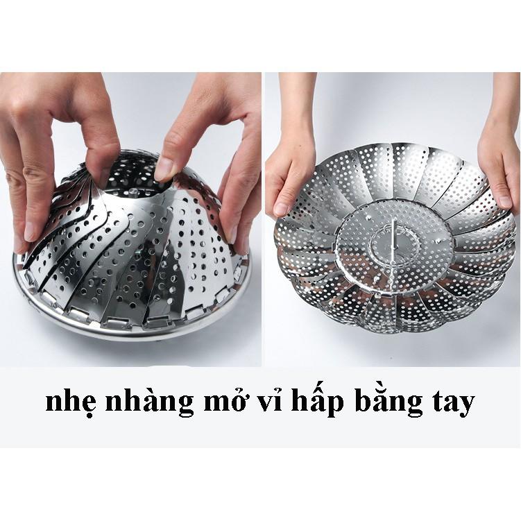 VỈ HẤP INOX ĐA NĂNG GẤP GỌN THÔNG MINH - ĐỒ DÙNG CẦN THIẾT CHO MỌI GIA ĐÌNH