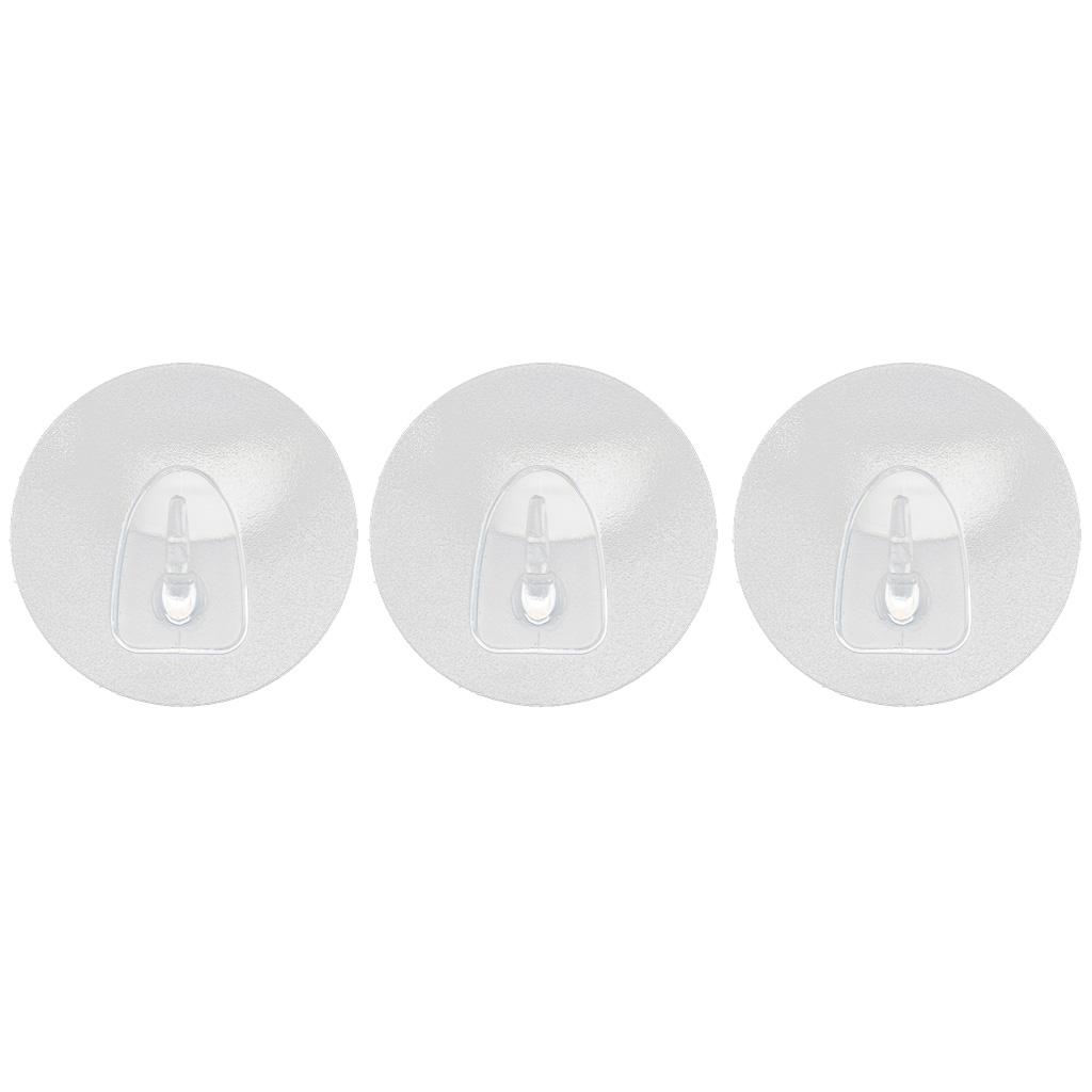 3x Self Adhesive Utility Hooks Wall Hook Traceless Sticky Clothes Towel Hanger, Clear