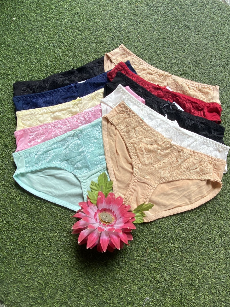 Combo 10 Quần Lót Nữ Cotton Ren Size M từ 45 - 48 kg tuỳ chiều cao