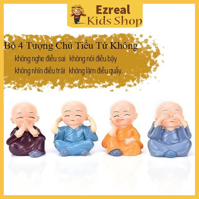 Bộ Tượng Tứ Không - Tượng Phong Thủy 4 Tư Thế - Vật Phẩm Phong Thủy - Trang Trí Xe Hơi