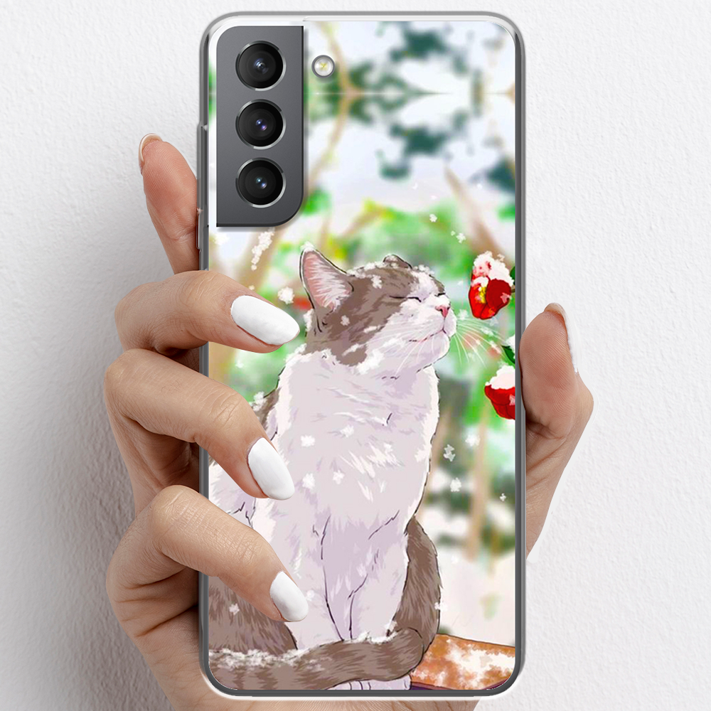 Ốp lưng cho Samsung Galaxy S21, S21+, Galaxy S21 FE nhựa TPU mẫu Mèo trắng